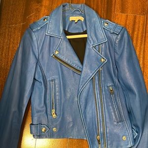 Royal blue iro leather jacket